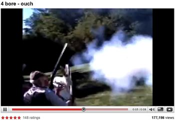 4-bore shotgun shooting video