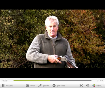 Clay pigeon shooting video - Overhead target from behind