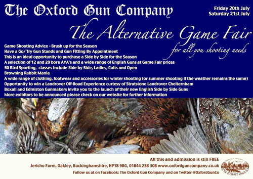 Oxford Gun Company to hold Game Fair 20-21st July